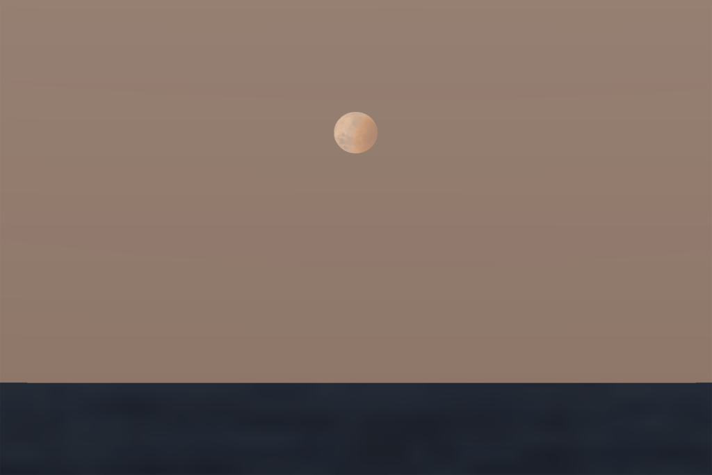 Simulación del eclipse lunar desde Montevideo a las 05:15 de la mañana del 19 de noviembre © Stellarium