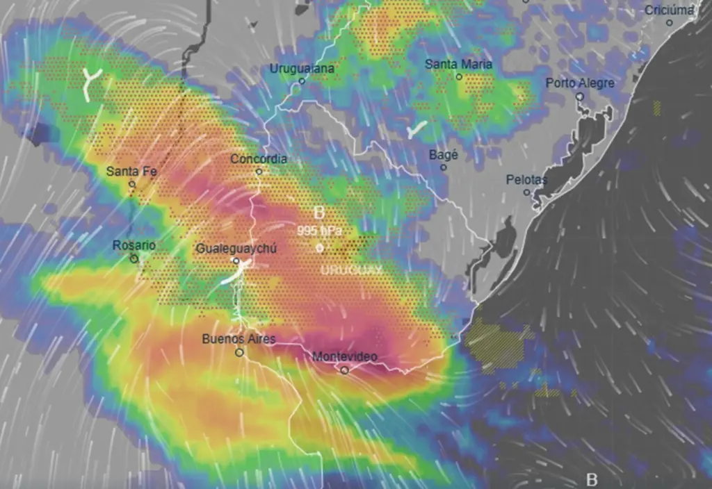 Temporal de viento, lluvias copiosas y una masa de aire polar: el pronóstico por el frente frío que se acerca